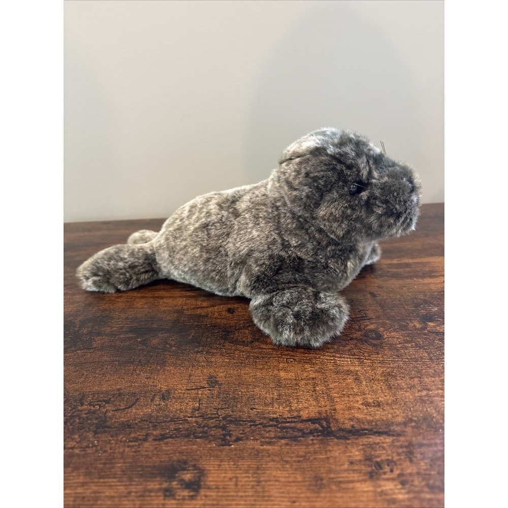 Douglas 12 Inch Gray Speckled Monk Seal Cub Plush Soft Clean